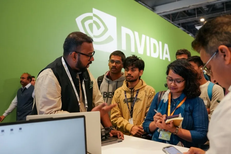 The team at the NVIDIA stand