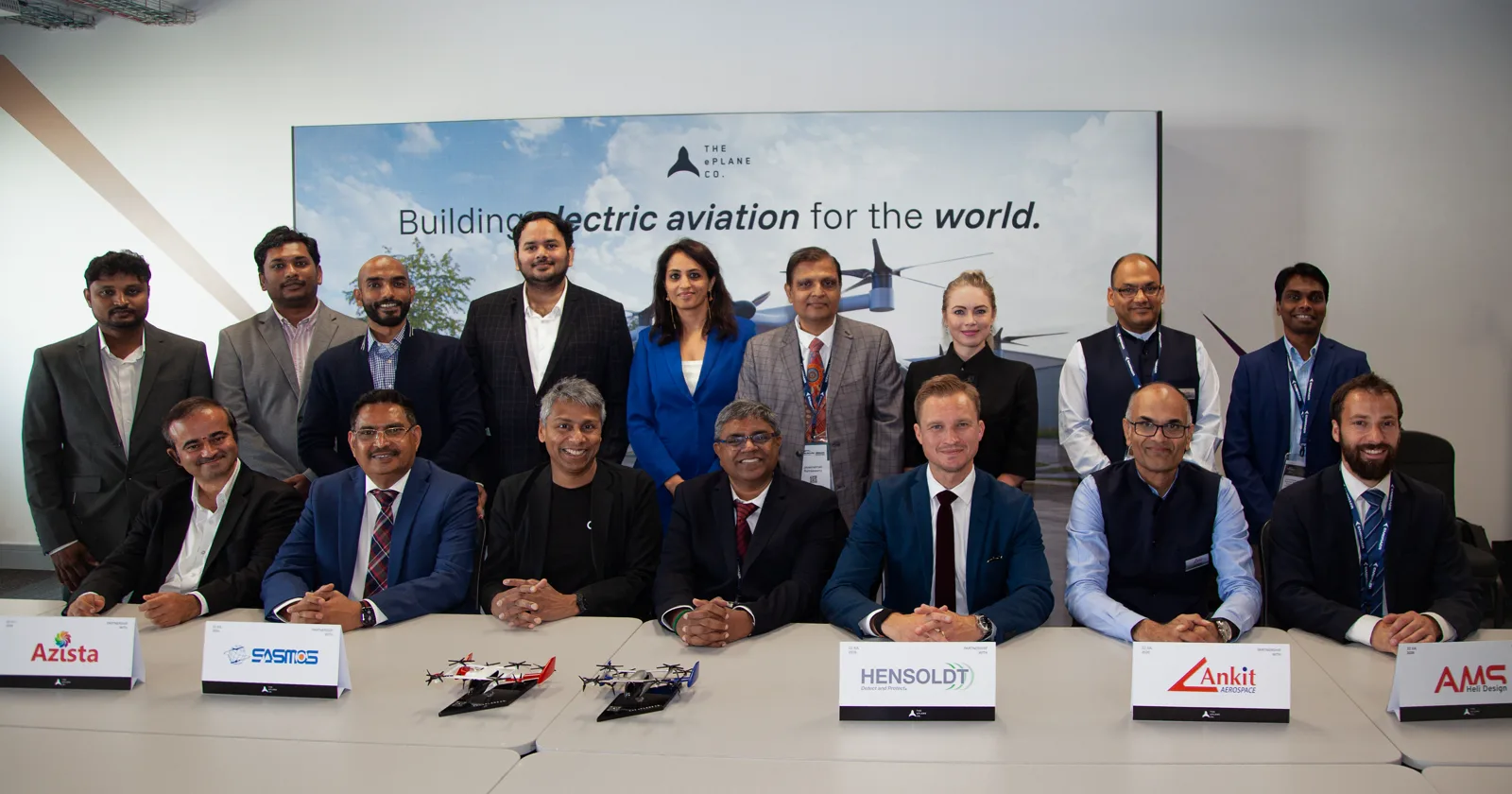 The ePlane team with its global supply chain partners at the signing